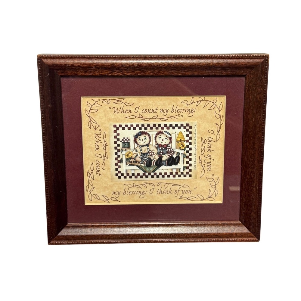 Laurie Korsgaden #524 Framed Print When I Count My Blessings Raggedy Ann Style